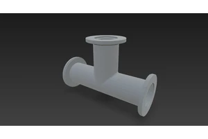 Three way pipe KF flange interface